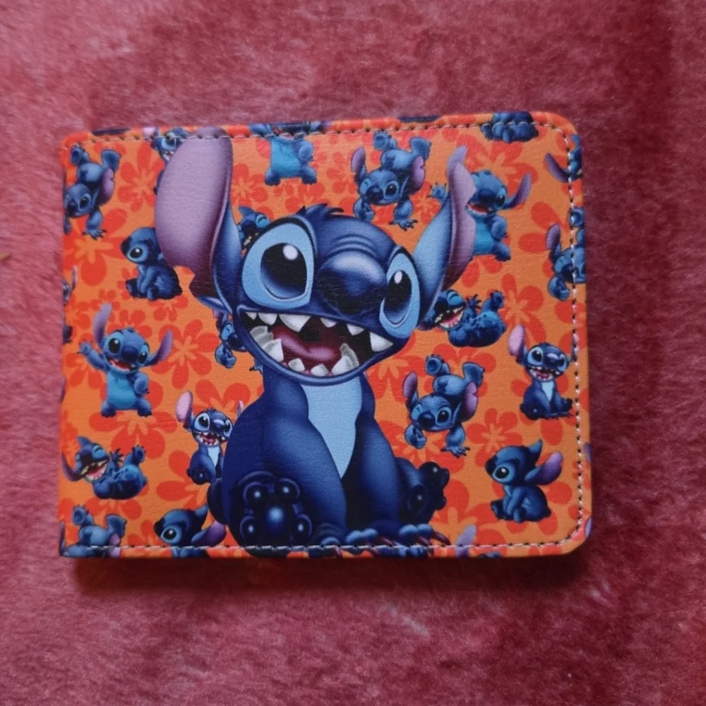 New lilo and stitch anime manga leather wallet